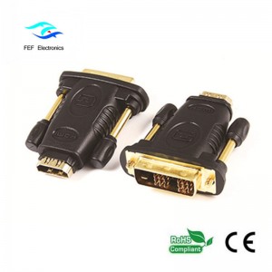 ตัวแปลง DVI (24 + 1) ตัวผู้เป็นตัวเมียสำหรับตัวต่อ HDMI หญิง / ทองคำรหัส: FEF-HD-005